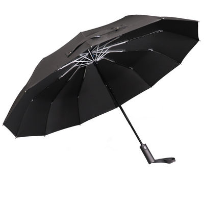 12 επιχειρησιακό Pongee επιτροπών κάλυψη ομπρέλα τριών πτυχών αυτόματη