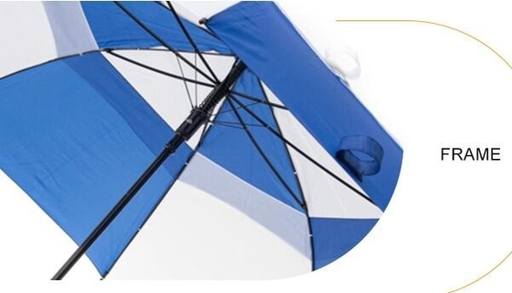Pongee RPET διπλή ομπρέλα γκολφ θόλων πλαισίων μετάλλων με τα πλευρά φίμπεργκλας