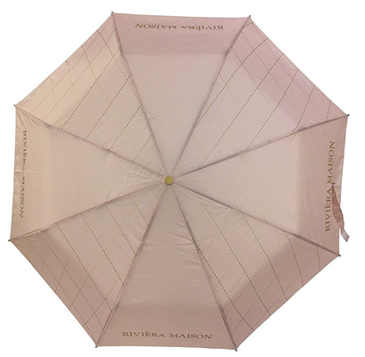Windproof 3 Pongee χειρωνακτικών ανοικτών πτυχές ομπρελών με την εκτύπωση συνήθειας