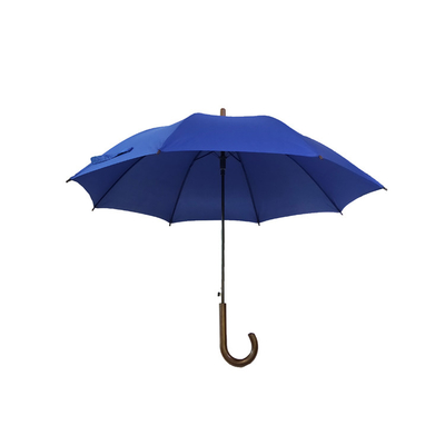 SGS Windproof στερεά ομπρέλα δώρων χρώματος προωθητική με την ξύλινη λαβή