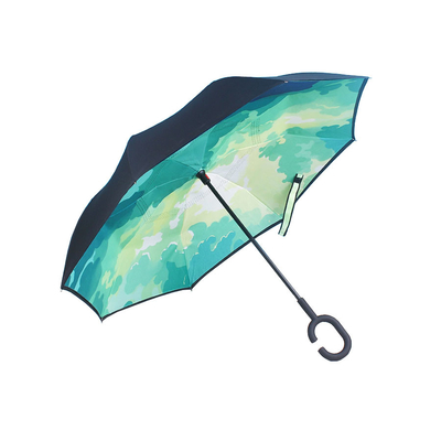 Διπλή Windproof αντιστροφή ομπρέλα λαβών στρώματος Γ