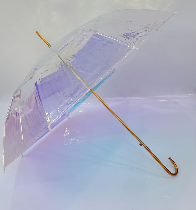Fashionable Ladies Transparent Umbrella with Auto Open Mechanism and Dazzling Colors - Large 103cm Canopy